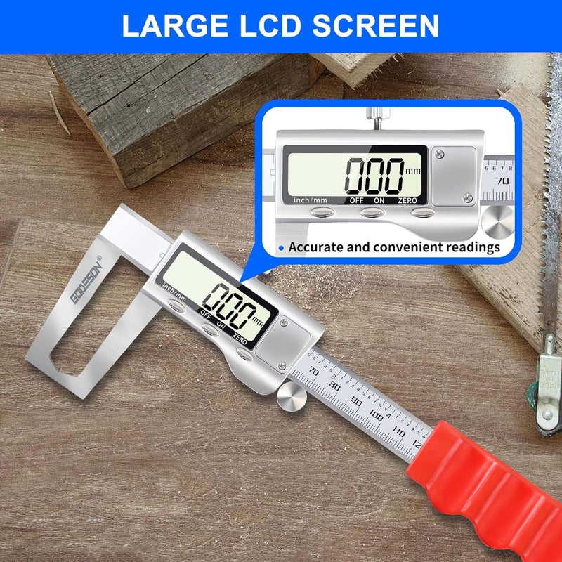 GODESON Disc Brake Rotor Micrometer,Digital Caliper Measuring Tool for Disc Brake-6 Inch/150mm,Brake Measuring Tool wtih Caliper- Inch/Metric Conversion, Brake Caliper with Stainless Steel - Image 5